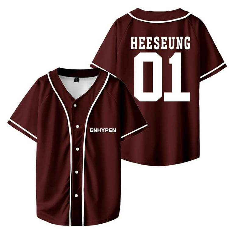 ENHYPEN HEESEUNG ユニフォームシャツ ENHYPEN HEESEUNG Merch V-Neck Shirts Baseball Jersey Shirt
