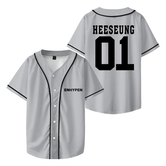 ENHYPEN HEESEUNG Merch V-Neck Shirts Baseball Jersey Shirt Women Men Fashion Casual Short Sleeve