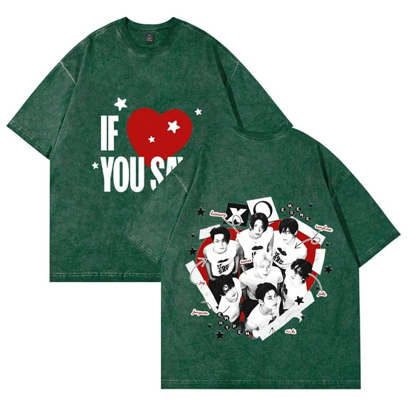 ENHYPEN IF YOU SAY T-Shirt Cotton Vintage Wash Tee For Women/Men Short Sleeve Tshirt Streetwear