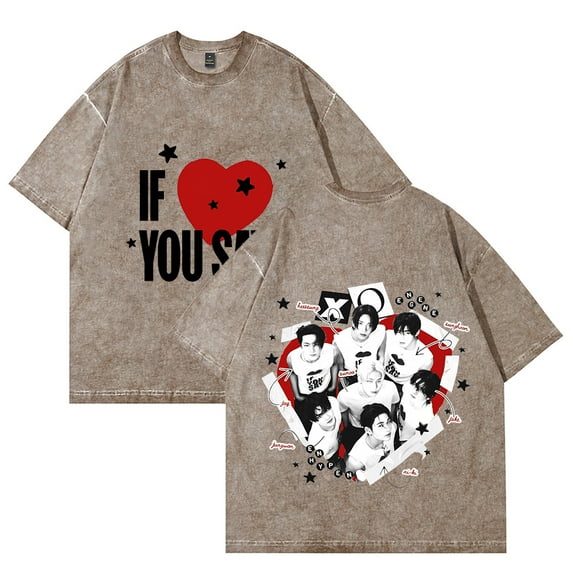 ENHYPEN IF YOU SAY T-Shirt Cotton Vintage Wash Tee For Women/Men Short Sleeve Tshirt Streetwear