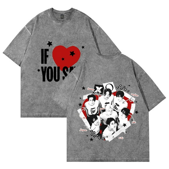 ENHYPEN IF YOU SAY T-Shirt Cotton Vintage Wash Tee For Women/Men Short Sleeve Tshirt Streetwear