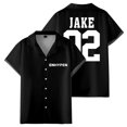 thumbnail image 1 of ENHYPEN JAKE 02 Merch Shirt Women Men Camp Collar Short Sleeve V-Neck Fashion Shirts, 1 of 2