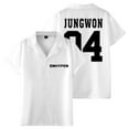 thumbnail image 1 of ENHYPEN JUNGWON 04 Merch Shirt Women Men Camp Collar Short Sleeve V-Neck Fashion Shirts, 1 of 3