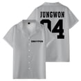 thumbnail image 1 of ENHYPEN JUNGWON 04 Merch Shirt Women Men Camp Collar Short Sleeve V-Neck Fashion Shirts, 1 of 3