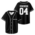 thumbnail image 1 of ENHYPEN JUNGWON Merch V-Neck Shirts Baseball Jersey Shirt Women Men Fashion Casual Short Sleeve, 1 of 2