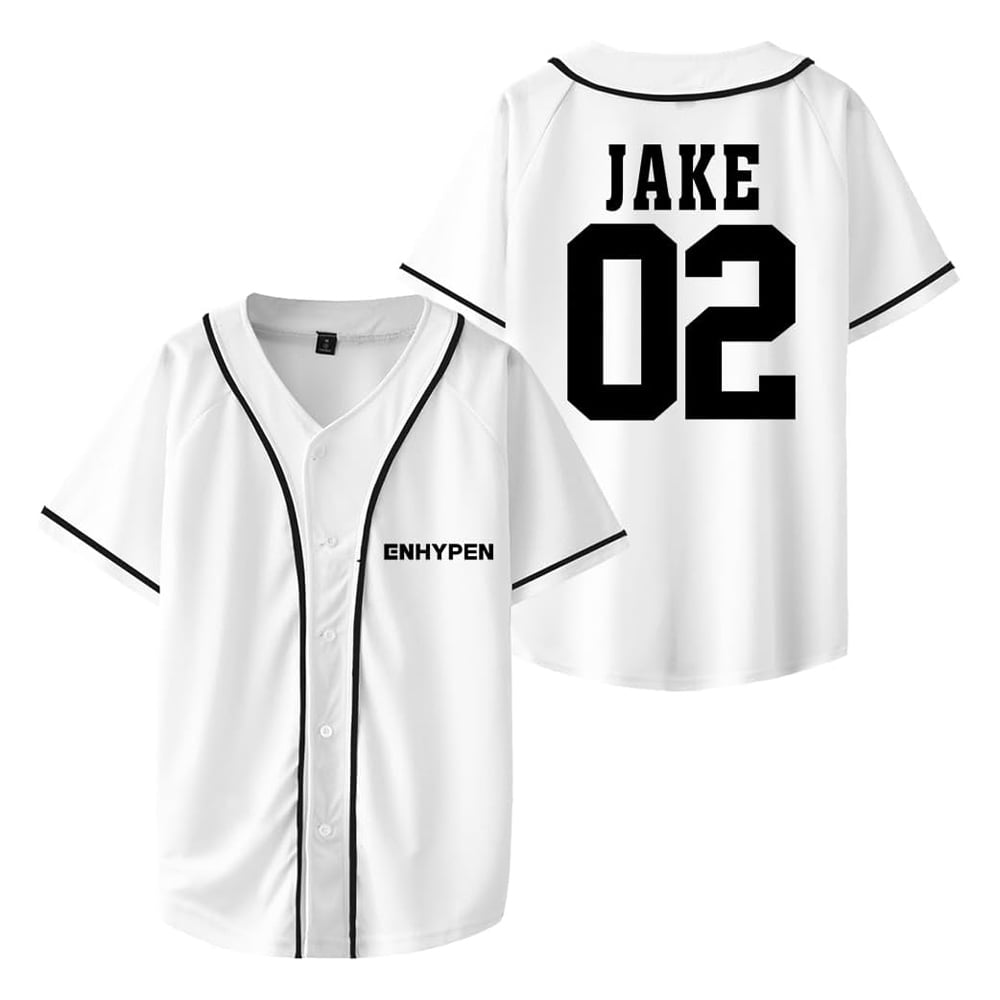ENHYPEN Jake Merch V Neck Shirts Baseball Jersey Shirt Women Men Fashion Casual Short Sleeve Walmart