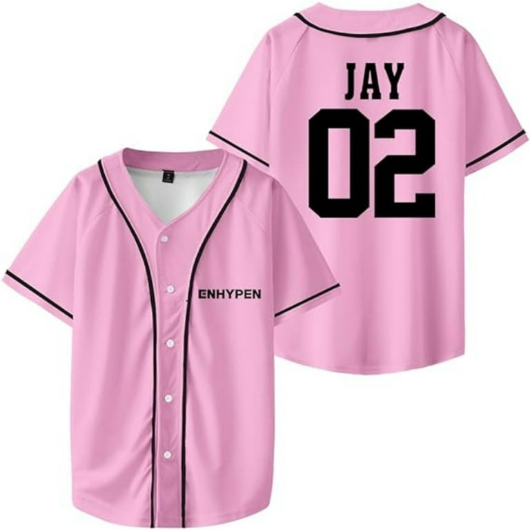 ENHYPEN ジェイ ユニフォーム シャツ ENHYPEN Jay Merch V-Neck Shirts Baseball Jersey Shirt Women Men