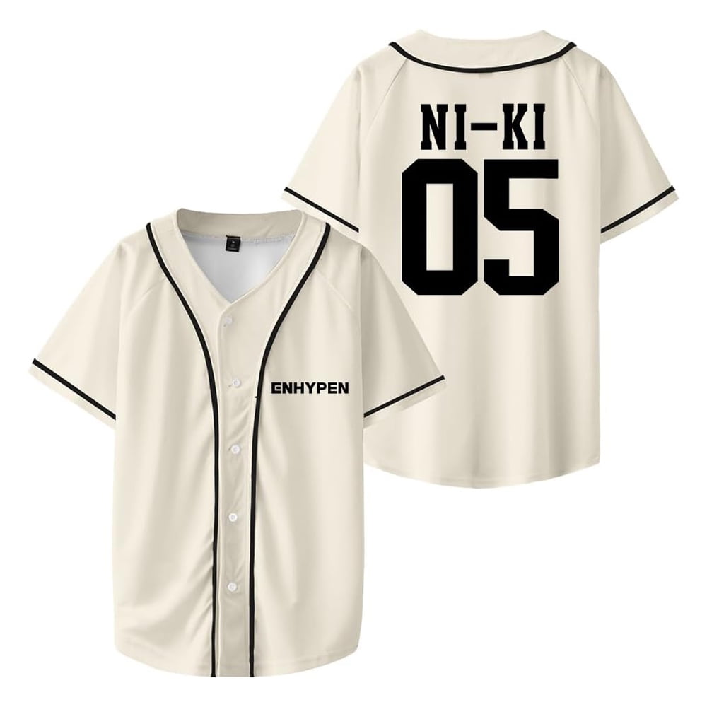 ENHYPEN UNIFORM SHIRT ニキ NI-KI ENHYPEN NI-KI Merch V-Neck Shirts Baseball Jersey Shirt