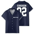 thumbnail image 1 of ENHYPEN SUNGHOON 02 Merch Shirt Women Men Camp Collar Short Sleeve V-Neck Fashion Shirts, 1 of 3