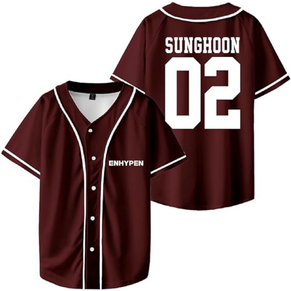 ENHYPEN SUNGHOON Merch V-Neck Shirts Baseball Jersey Shirt