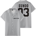 thumbnail image 1 of ENHYPEN SUNOO 03 Merch Shirt Women Men Camp Collar Short Sleeve V-Neck Fashion Shirts, 1 of 3