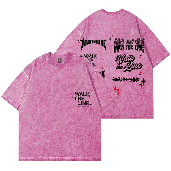 ENHYPEN Walk The Line World Tour Merch Wash T-Shirts Women Men Cotton Crewneck Short Sleeve Tee