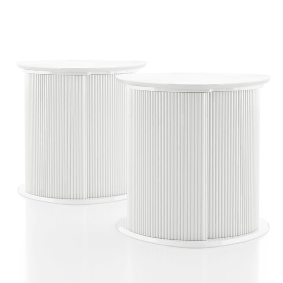 ENITIAL STAR Elara Wood 2-Piece End Table Set in White