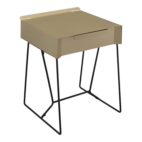 ENITIAL STAR Eva Contemporary Metal 1-Drawer End Table in Gold