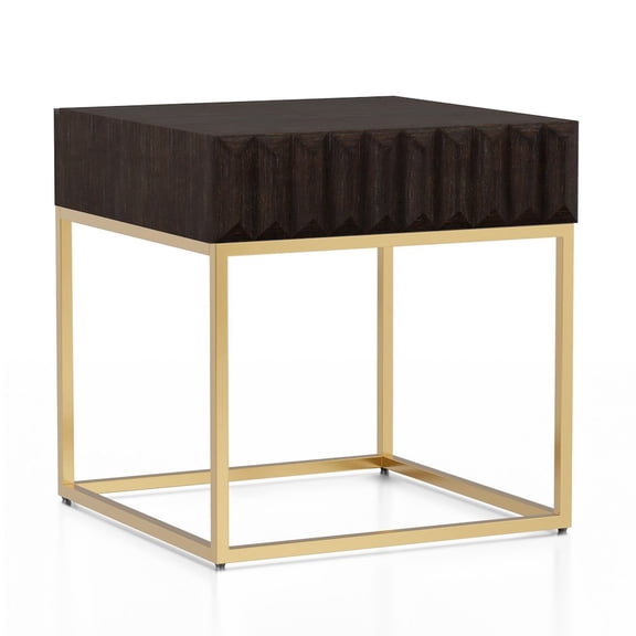 ENITIAL STAR Giffore Metal 1-Drawer End Table