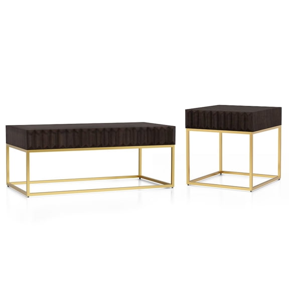 ENITIAL STAR Giffore Metal 2-Piece Coffee Table Set