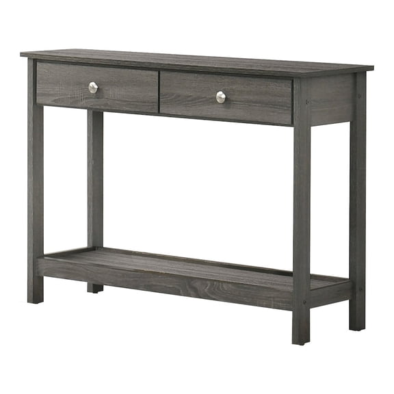 ENITIAL STAR Lekwick Transitional Wood 2-Drawer Console Table in Gray