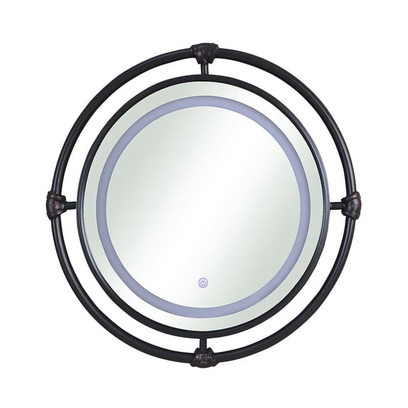 ENITIAL STAR Mizen Metal Round Wall Mirror in Black and Copper