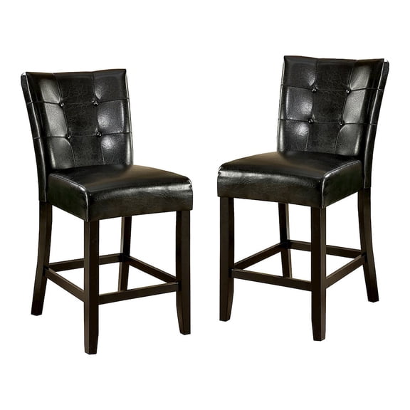 ENITIAL STAR Peeves Wood Counter Height Chair in Espresso (Set of 2)