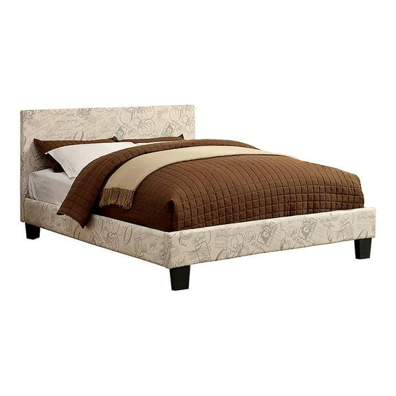 ENITIAL STAR Ramone Solid Wood Frame Faux Leather Platform Bed