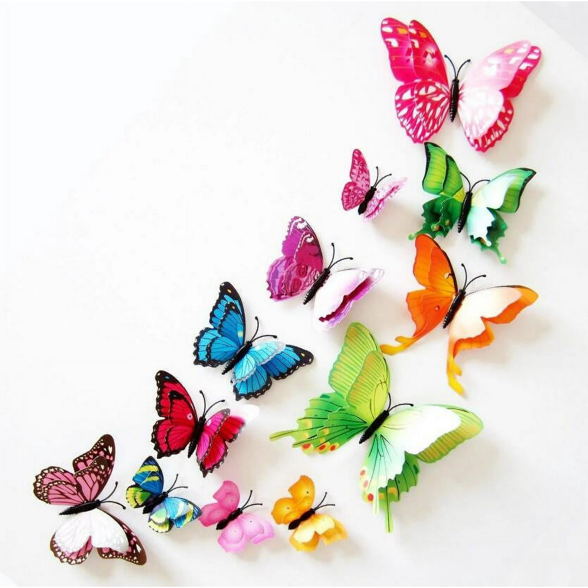 ENJOY 12Pcs PVC 3D Butterfly wall decor cute Butterflies wall ...