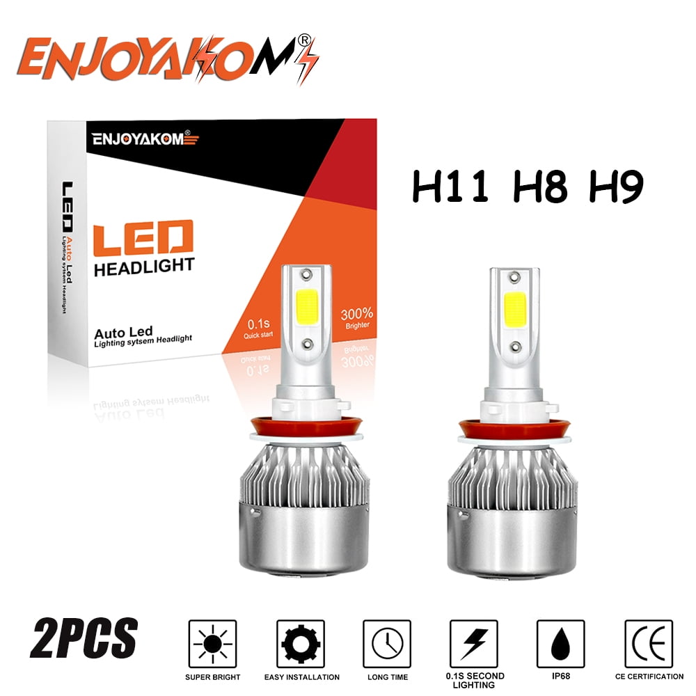 ENJOYAKOM 2pcs H8 H9 H11 LED Headlight Bulbs Low Beam For Ford F-150 ...