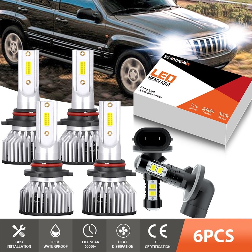 ENJOYAKOM 6pcs For Freightliner Columbia 20052017 9005+9006+881 Headlight Fog Lights Bulbs