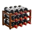 thumbnail image 1 of Tier 12 Bottles Bamboo Wine Storage Shelf, Sturdy Wine Bottle Holder for Cabinet and Table, Wine Rack Free Standing Furniture, 1 of 4