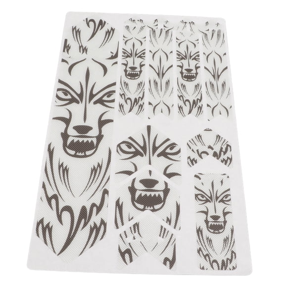 ENLEE 3D Mountain Bike Protective Stickers Set Impact Resistance Bicycle Decorative Wolf Head Pattern Frame Tape (13.5 inches / 34.2 cm) Scratch Resistant Waterproof PVC Material