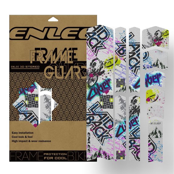 ENLEE Bike Frame Protector 3D PVC Lightweight Decoration for All Bikes