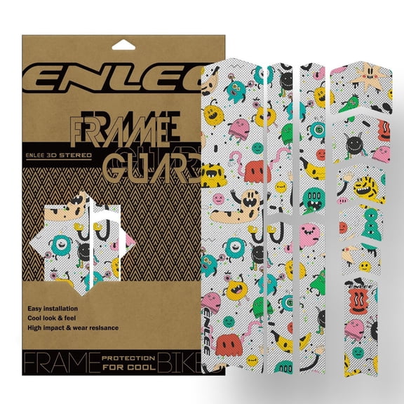ENLEE Bike Frame Protector 3D PVC Lightweight Decoration for All Bikes