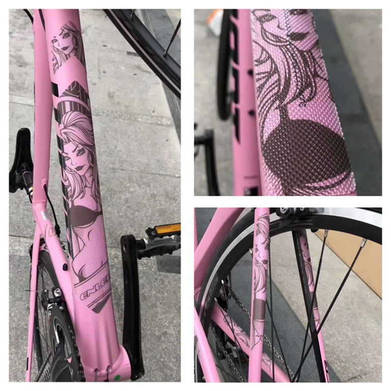 ENLEE Bike Sticker Frame Removable Sticker Bike Sticker Bike Resistant Frame Removable Mountain Bike Frame Adhesive Cover Bike Scratch Resistant Scratch Resistant Frame Road Frame Adhesive Mewmewcat W...