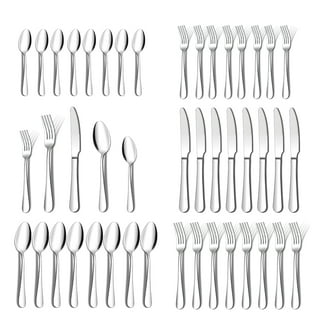 Visions Heavy Weight White Handled Plastic Basic Cutlery Set (20 Sets / 60  Pieces Total)