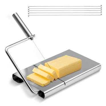 ENLOY Cheese Slicer, Stainless Steel Cheese Cutter with 5 Replaceable Wires for Butter Cutter Food Slicer