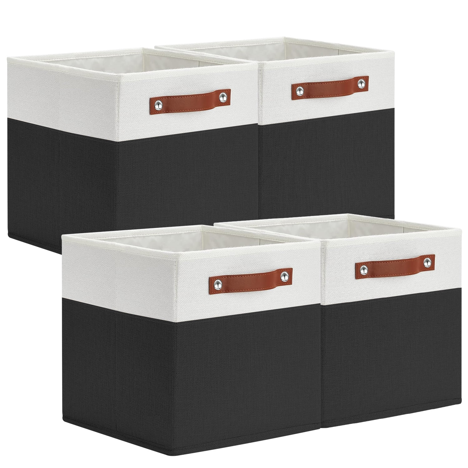 ENLOY Fabric Cube Storage Organizer Bins, 13x13 inch, 4 Pack