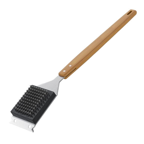 ENLOY Grill Brush and Scraper, 15" Wood Grill Brush for Outdoor Grill with Safe Steel Wire for Any Grill