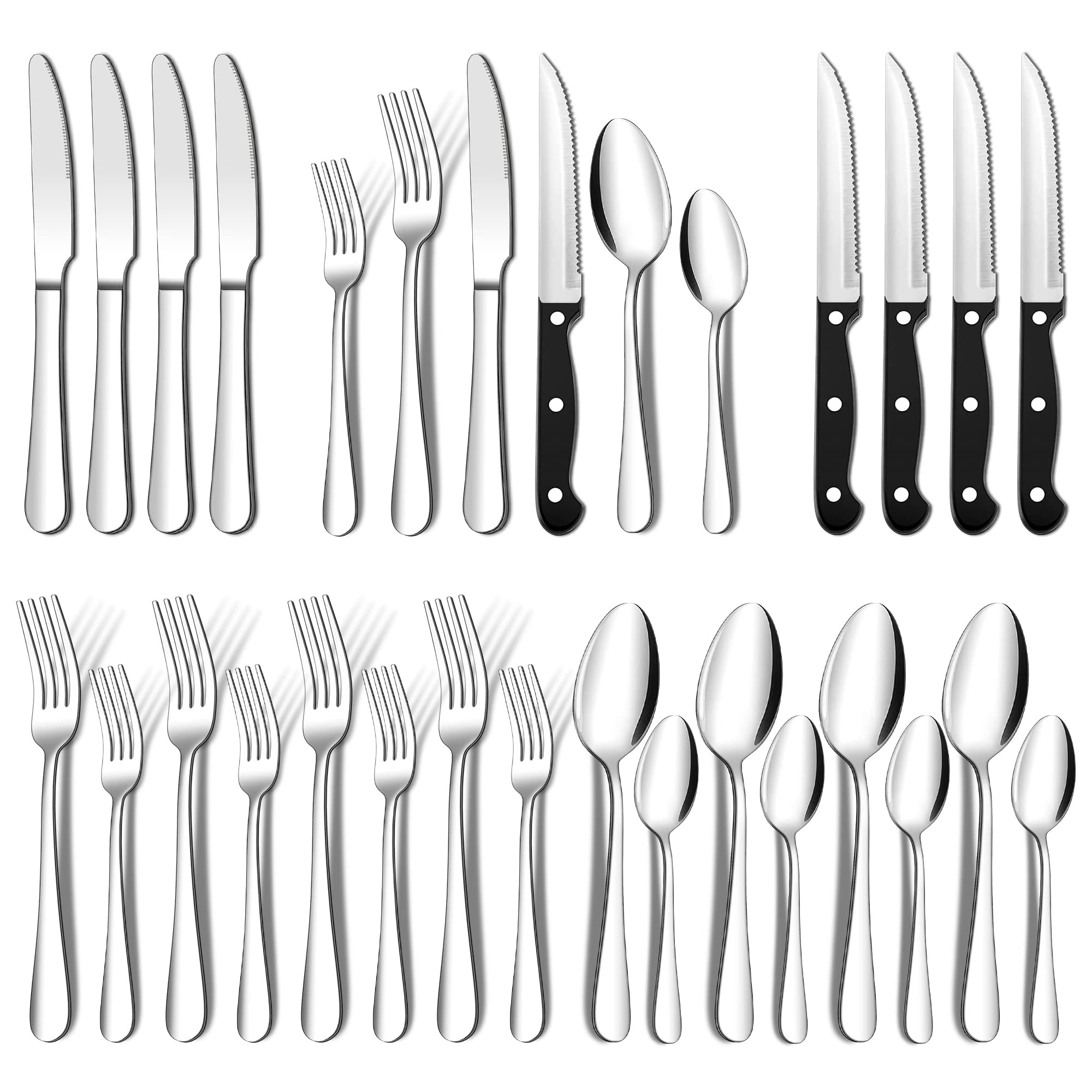Cutlery Set 6 Pieces Restaurant Hotel Flatware Dinnerware Silverware Steak  Knife Dinner Fork Spoon - China Fork and Spoon price