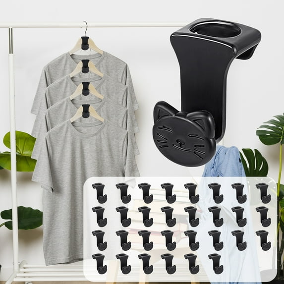 ENLOY Space Saving Cascading Clothes Hanger with Connector Hooks, White, 30 Pieces