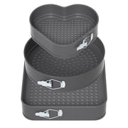 ENLOY Springform Pan Set of 3 Nonstick Cheese Cake Pan, Removable Bottom Leakproof Cake Pan for Baker & Baking Enthusiast, Heart Round Square Cake Pan