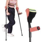 ENLUNTRA 1 Pair Forearm Crutches for Adults with Elbow Protection Orange Cloth Cover,Adjustable Arm Crutch with Elbow Strap.