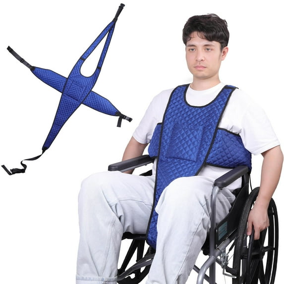 ENLUNTRA Wheelchair Seatbelt with Pocket,Non-Slip and Drop-Resistant Wheelchair Safety Belt with Adjustable Straps Buckles for The Elderly, Vest Anti-Fall Wheelchair Harness