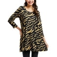 thumbnail image 1 of ENMAIN Plus Size Tops for Womens Clothes 3/4 Sleeve Shirts Casual Crew Neck Tunic Leopard Blouses L, 1 of 8