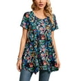thumbnail image 1 of ENMAIN Summer Tunic Tops for Women Short Sleeve Shirts Casual Plus Size Blouses Loose Fit Dressy XL, 1 of 8