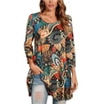 thumbnail image 1 of ENMAIN Women Top 3/4 Sleeve Plus Size Tunic Tops to Wear with Leggings Orange Swing Flare Dressy 2XL, 1 of 7