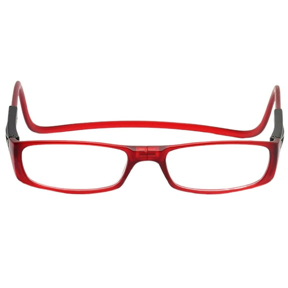 ENMJIAW Clic Magnetic Reading Glasses For Men Or Women,Computer Readers,Click Adjustable,Original Long (M-L,Red,150 Degrees)
