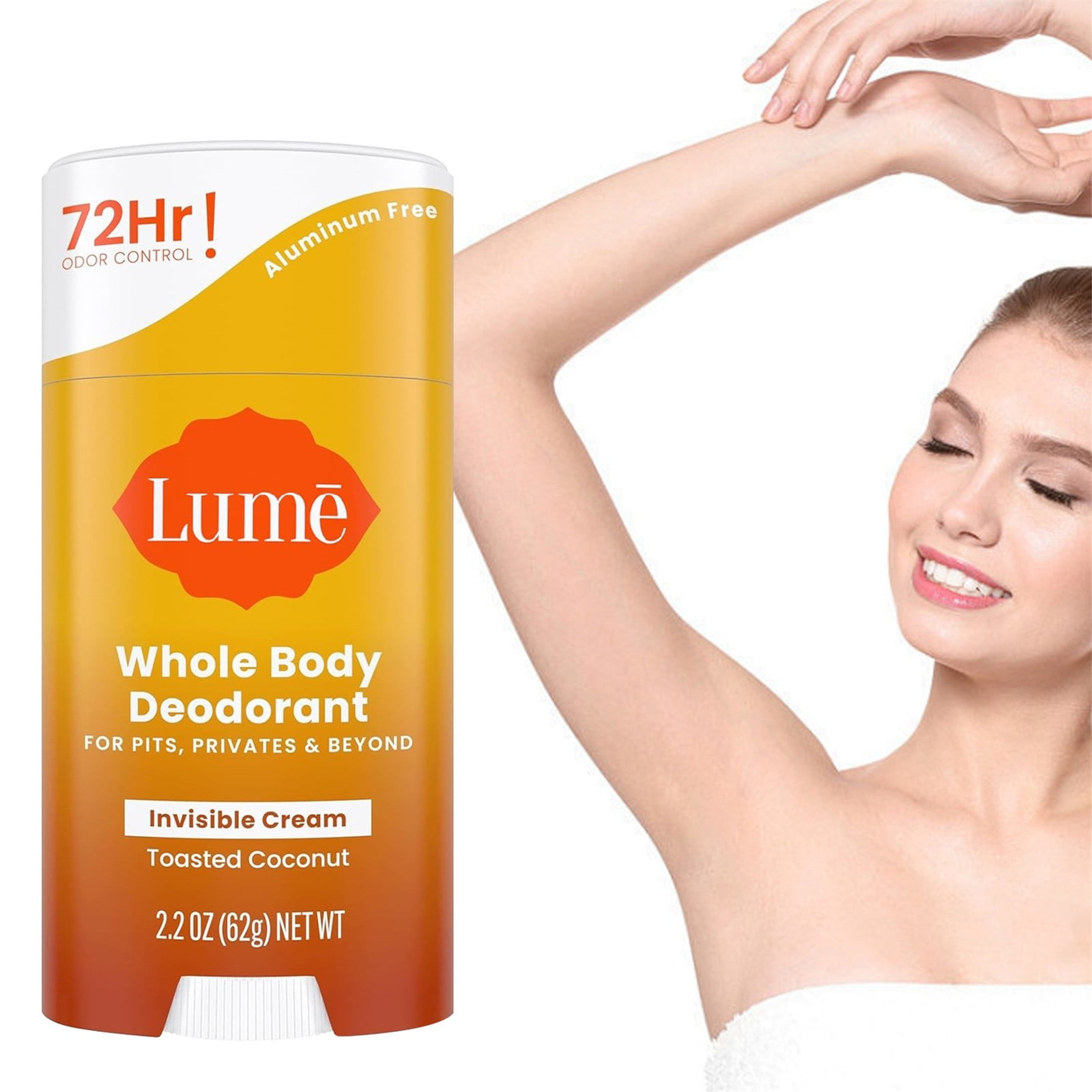 ENMJIAW Whole Body Deodorant - Smooth Solid Stick - 72 Hour Odor Control - Aluminum Free, Baking Soda Free and Skin Safe - 2.6 Ounce(Toasted Coconut)