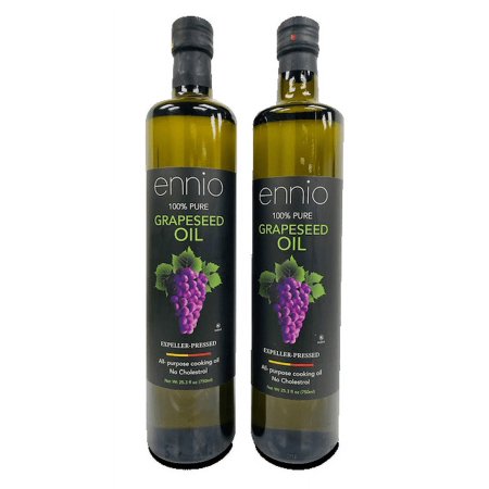 ENNIO 100% Pure Grapeseed Oil 750ml 25.3 fl oz ( 2 Pack )