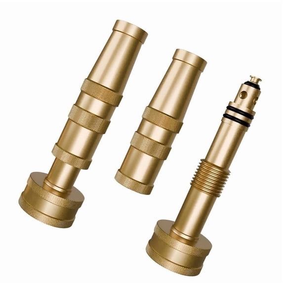 ENNSOO 2 Pack Adjustable Twist Hose Nozzle, 4" Heavy Duty Brass Hose Nozzle, Garden Hose Nozzle, Hose Sprayer Nozzle