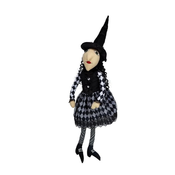 ENNSOO Halloween Decor Sitting Witch Figurine Handcrafted Character for Home Display