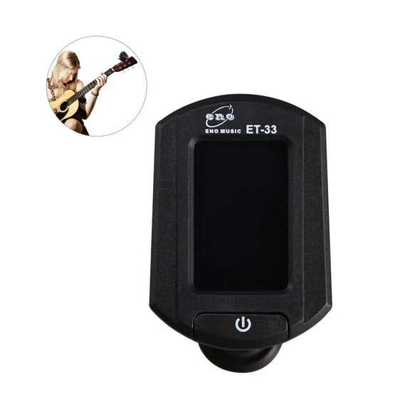 Howooi ENO ET-33 Mini Clip-on Digital LCD Chromatic Guitar Bass Violin Ukulele Chromatic Tuner (Black)